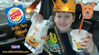 Burger King DRIVE THRU Kids Meal Review Eddies Little Bites [upl. by Tenej]