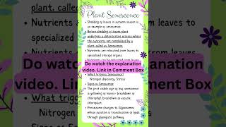 SENESCENCE in Plants feedshorts biologyshorts biologyvideos bsc3rdyear agriculture plants [upl. by Oidale]