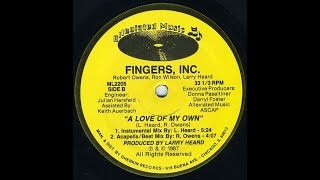 Fingers Inc  A Love Of My Own Instrumental Mix Alleviated records 1987 [upl. by Ahsuas]