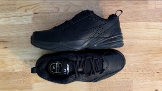 Nike Air Monarch IV Black 4E Extra Wide Mens Workout Shoes Unboxing [upl. by Aidne]