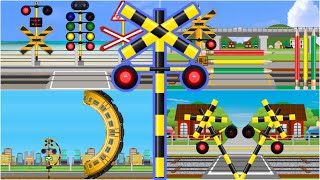 Kumpulan Kereta api kartun Palang pintu kereta api 😂【踏切アニメ】FUMIKIRI 踏切 Railroad crossing trainz 4 [upl. by Naffets261]