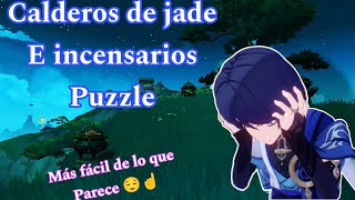 Puzzle Calderos de jade e incensarios Monte Lingmeng genshinimpact 44 [upl. by Maharba]