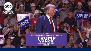 Trump kicks off tour of battleground states in Pennsylvania [upl. by Nawak]