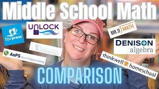 MIDDLE SCHOOL Math Curriculum Comparison  BJU AoPS Denison Unlock Mr D Shormann Thinkwell [upl. by Voleta455]