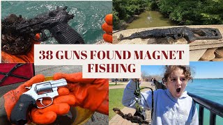 38 Guns Found Magnet Fishing in Detroit and Other Areas [upl. by Eimarrej817]