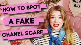 How To Spot A FAKE Chanel Scarf  Chanel Scarf Collection [upl. by Bonn482]