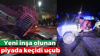 Yeni inşa olunan piyada keçidi uçub VİDEO [upl. by Shewmaker]