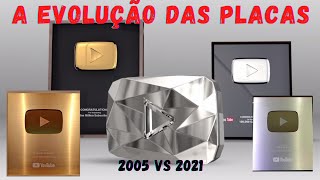 A EVOLUÇÃO DAS PLACAS DO YOUTUBE  2021 [upl. by Ahsirak]