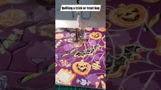 Quilting a trick or treat bag Following those chalk lines is hard [upl. by Stockton10]