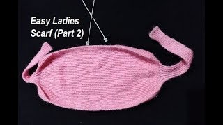 Part 2 Easy Ladies Scarf kaise banaye  How to Knit Scarf Hindi men  knitting Woolen Scarf  Topi [upl. by Arimay]