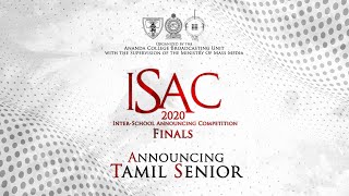 ISAC 2020  Finals  Announcing Tamil Senior Category [upl. by Trub63]