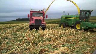 Grinding Earlage with 12row header using Kooima Ag earlage adapter [upl. by Eelarat]