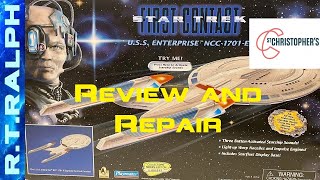 Star Trek Playmates USS Enterprise E First Contact St Christophers Auction win Review and Repair [upl. by Smalley]