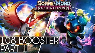 Pokemon  108 Sonne und Mond Nacht in Flammen Online Booster Packs Unboxing  Opening Part 1 [upl. by Hulbig647]