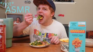 Cursed Broccoli Chicken Goodles Mac And Cheese MukBang [upl. by Aivart]