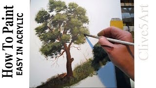 HOW TO PAINT A TREE Acrylic Painting LessonsFor Beginners Learn to paint  acrylic painting [upl. by Dawaj]