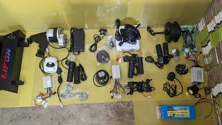 electric cycle hub motor kit battery charger full setup [upl. by Rosol143]