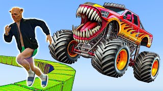 RUNNERS VS MONSTER TRUCKS  🐷 GTA 5 ONLINE [upl. by Ennaitak]