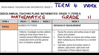 Mathematics Grade 11 Term 4 Topics to be Prepared mathszoneafricanmotives [upl. by Animsay617]