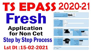 ts epass 2020 fresh application for Non Cet students  ts epass 2020 fresh application [upl. by Jae]