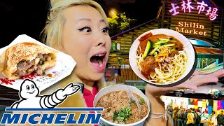 MICHELIN GUIDE STREET FOOD TOUR at Shi Lin Night Market in Taiwan RainaHuang [upl. by Odraleba623]