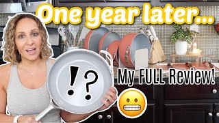 I used Caraway Cookware for ONE YEAR Heres my HONEST review [upl. by Tepper219]