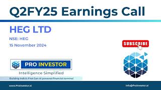 HEG Ltd  Q2FY25  Earnings Conference Call  earningcall concall hegltd [upl. by Naraa]