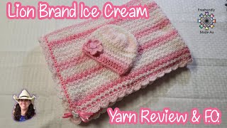 Yarn Review  Lion Brand Ice Cream Roving  Crochet Blanket amp Beanie [upl. by Yrakcaz]