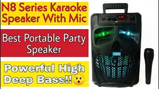 N8 Series Portable Party Speaker Unboxing And Review  Powerful Deep Bass [upl. by Adnilra]