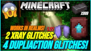 MINECRAFT ALL OP GLITCHES IN 121 BEDROCK DUPLICATION AND XRAY GLITCHES WORKING [upl. by Uhile617]