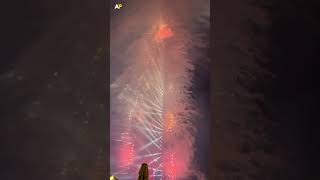 Burj Khalifa New Year Fire Works 2024 Dubai [upl. by Orhtej]