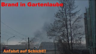 Anfahrt auf Sicht Gartenlaubenbrand in Babelsberg [upl. by Anailuig986]