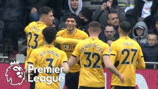 Raul Jimenez gets Wolves off to flyer against Tottenham  Premier League  NBC Sports [upl. by Darell]