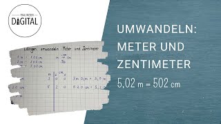 Längen umwandeln Meter und Zentimeter NEU inkl Arbeitsblatt [upl. by Aetnahs]