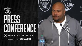 Coach Pierce Presser  101824  Raiders  NFL [upl. by Anhej844]