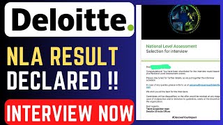 🔴Deloitte NLA RESULT OUT  Deloitte 2024 Result  Prepare for Interview 🔥 [upl. by Crespo573]