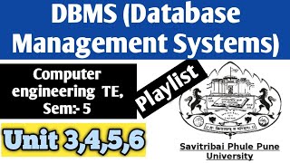 DBMS Database Management Systems   SPPU ENDSEM Unit  3456  Computer Engineering [upl. by Minier]