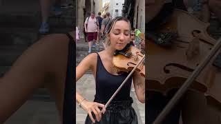 Calm Down 🌸🤍🦋🎻 violin violinist violincover violingirl streetartist shorts short rehviolin [upl. by Ellora]