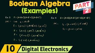 Boolean Algebra Examples Part 2 [upl. by Ardnovahs]