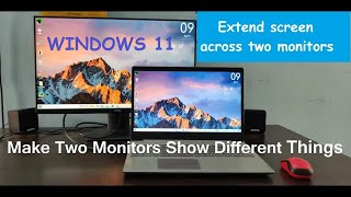 Windows11  Extend the display  Drag Applications to other Display  Dual Monitor Setup [upl. by Itaws]