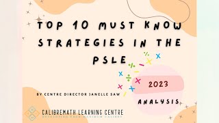 Understanding PSLE Math EP19  2023 Analysis Part I  Top 10 Must Know Strategies in the PSLE [upl. by Camden]