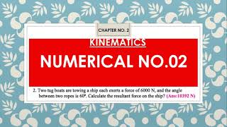 Chapter 2 Numerical 2 Two tug boats are towing a ship each exerts a force of 6000 N and the angle [upl. by Frants]