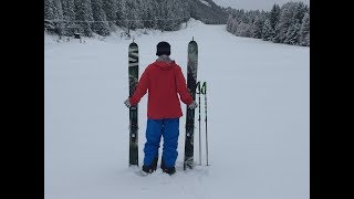 Prime discesa neve fresca Pista Rienza  Dobbiaco Dolomiti [upl. by Valerye]