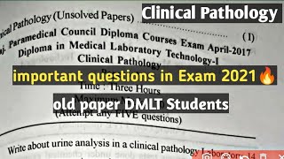 Clinical Pathology important questions and answers in dmlt exam 2021 [upl. by Alemrac800]