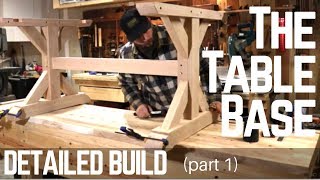 How To Build A Farmhouse Trestle Table Base  Detailed Version  Woodworking  Make [upl. by Hnib736]