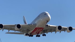 Emirates Airbus A380 Crabbing to a Landing Strip Airplane Spotting [upl. by Edahs604]