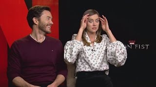 IRON FIST Jessica Stroup shows off weird talents and Tom Pelphrey hits back at critics [upl. by Rats]