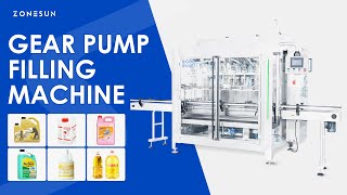 Zonesun ZSVTGP8D Servo Gear Pump Filling Machine fillingmachine bottlefiller [upl. by Trubow832]