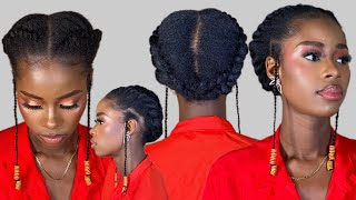 Elegant Fulani Flat Twist Hairstyle For BLACK WOMEN ON 4C NATURAL HAIR [upl. by Byran]