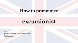 How to pronounce excursionist  meaning [upl. by Anaujait]